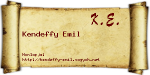 Kendeffy Emil névjegykártya
