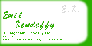 emil kendeffy business card
